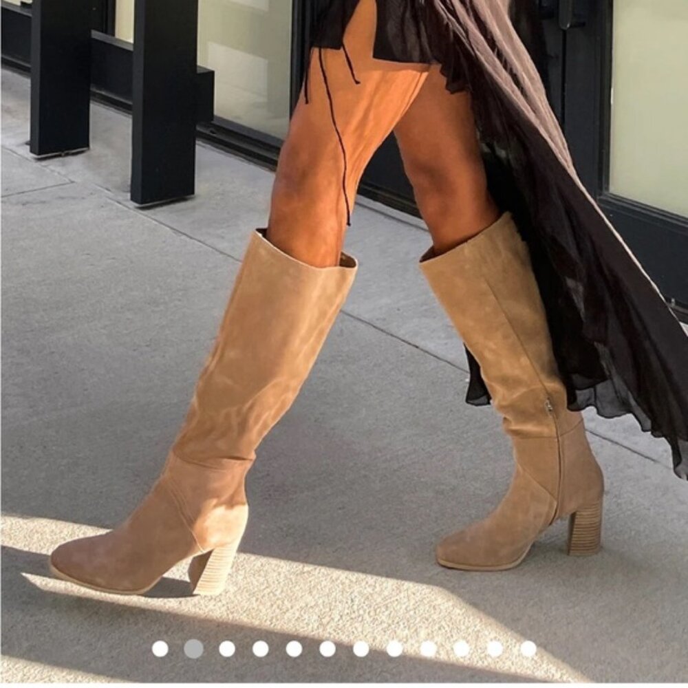 Suede Knee High Boots